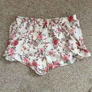Forever 21 floral silk shorts size small